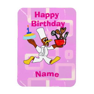 Imán Chef Ducky Kazoo Pink Geométrico