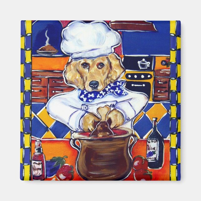 Imán Chef Golden Retriever (Frente)
