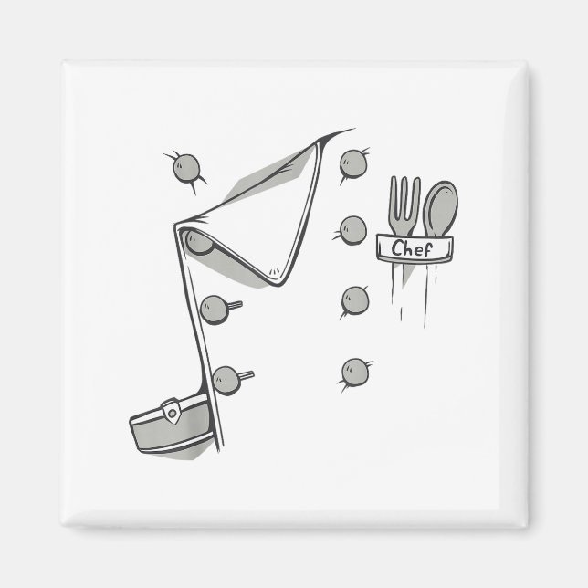 Imán Chef Jacket Chef Costume Cook Cooking Funny Chef G (Frente)