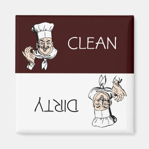 Imán Chef limpio y sucio con lavavajillas Gorra