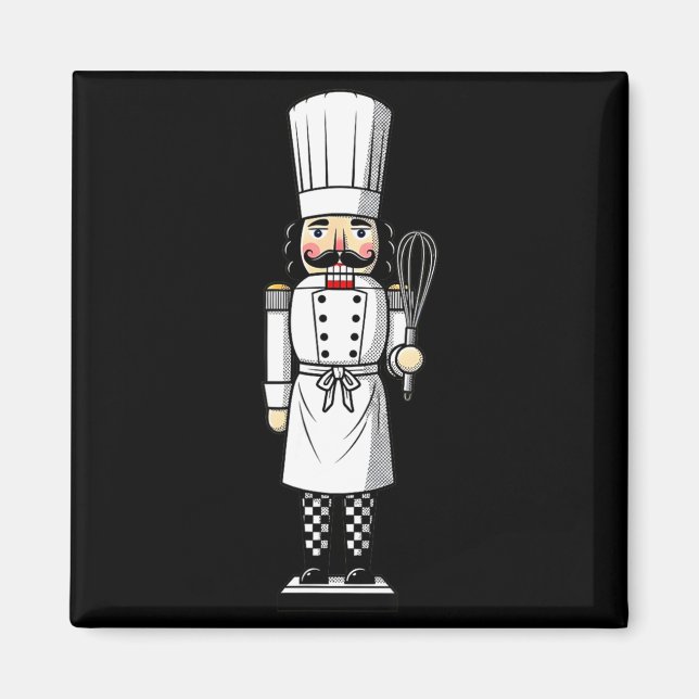 Imán Chef Nutcracker Cook Hat Xmas  (Frente)