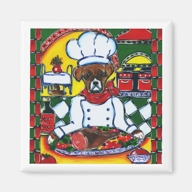 Imán Chef Perro Boxer (Frente)