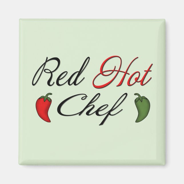 Imán Chef rojo caliente (Frente)