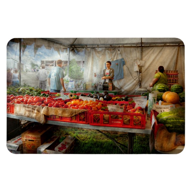 Imán Chef - Verdura - Mercado de agricultores Jersey Fr (Horizontal)
