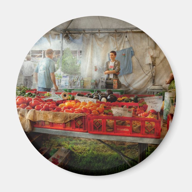 Imán Chef - Verdura - Mercado de agricultores Jersey Fr (Frente)