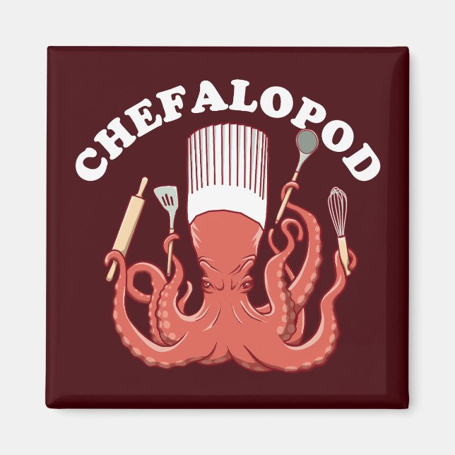Imán Chefalopodo | Octopus Chef Funny Pun (Frente)