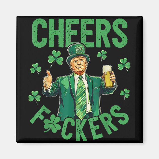 Imán Cheque F.ckers St Patricks Day Funny Beer (Frente)