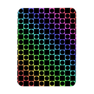 Imán Cheques y círculos, arcoiris y negro