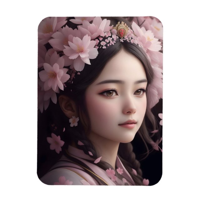 Imán Cherry Blossom Adored Chica (Vertical)