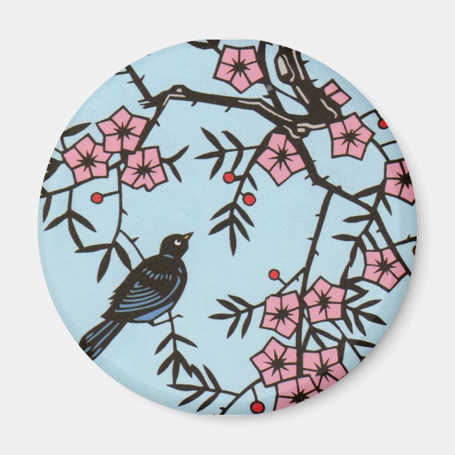 Imán Cherry Blossom Bird Magnet (Frente)