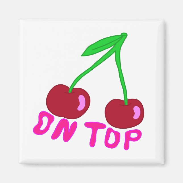 Imán Cherry On Top, Vibrante Diseño Colorido (Frente)