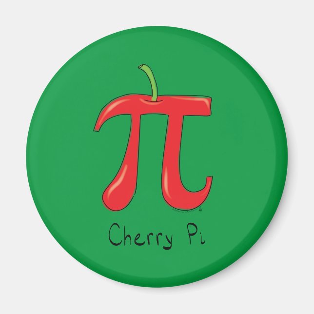 Imán Cherry Pi Cute Math Pi Day Magnet (Frente)
