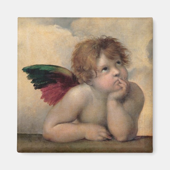 Imán Cherub de Sistine Madonna por Raphael (Frente)