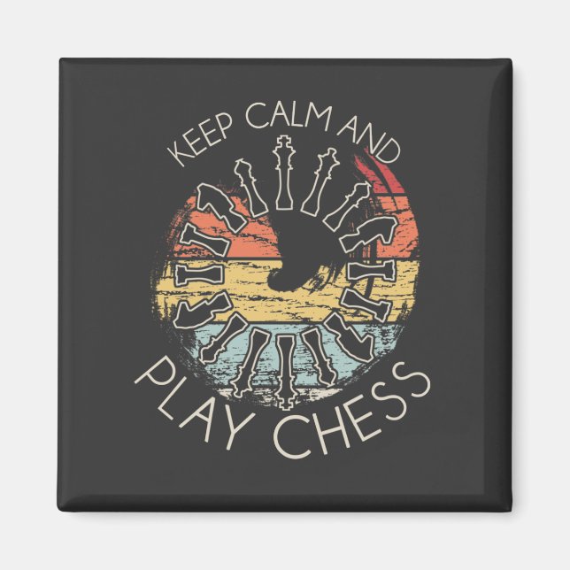 Imán Chess - Keep Calm and Play Chess (Frente)