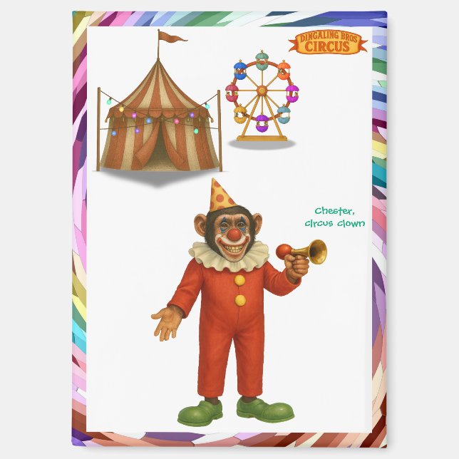 Imán Chester, payaso de circo (Anverso)