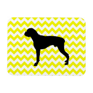 Imán Chevron Amarillo De Limón Con Silhouette De Boxer
