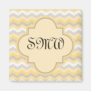 Imán Chevron amarillo/gris zigzag