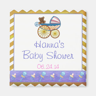 Imán Chevron amarillo Pram Baby Shower Favnet Magnet