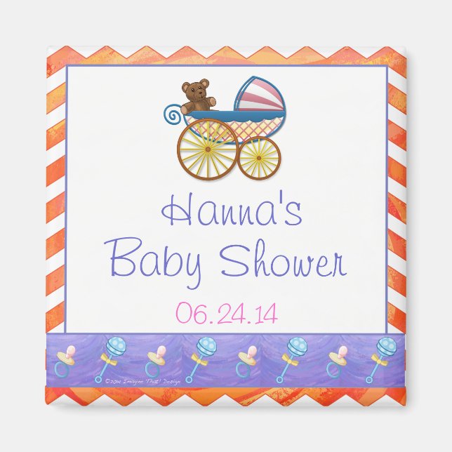 Imán Chevron Baby, Naranja de Fire Lake (Frente)