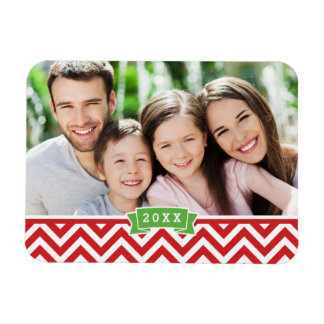 Imán Chevron Holiday Keepsake Photo Magnet