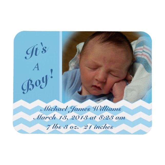 Imán Chevron Pattern Boy Nacimiento Magnet (Horizontal)