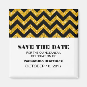Imán Chevron Purpurina Quinceañera Magnet