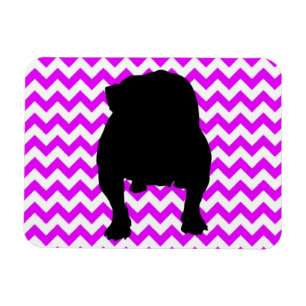 Imán Chevron Rosa Perfectamente Con Sombra De Bulldog I
