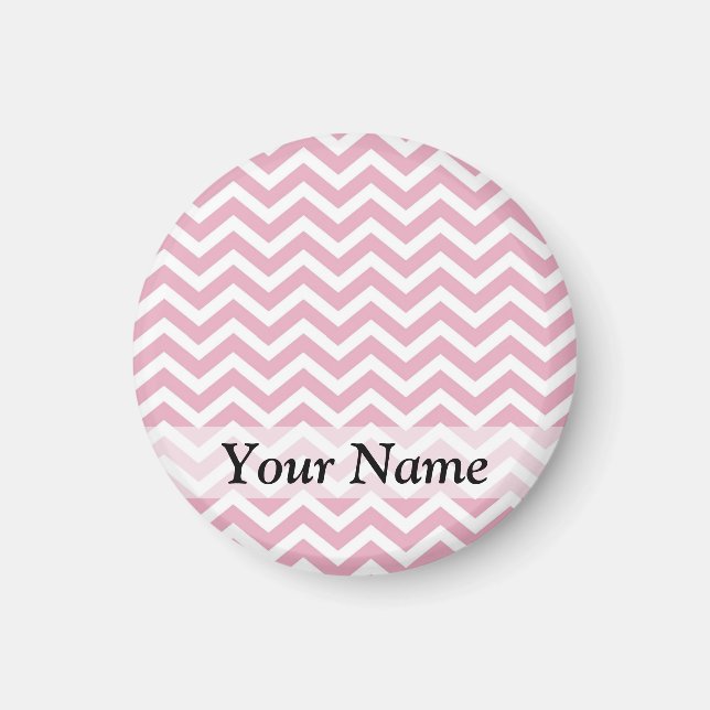 Imán Chevron rosa y blanco (Frente)