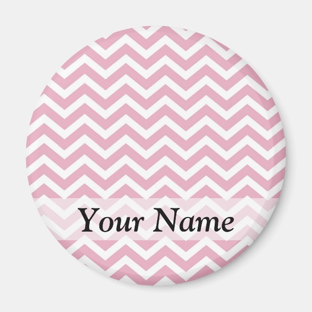 Imán Chevron rosa y blanco (Frente)
