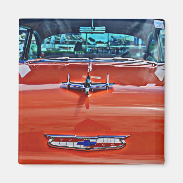 Imán Chevy Chevrolet Tri-Five BelAir Hotrod Magnet (Frente)