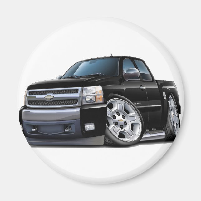 Imán Chevy Silverado Black Extended Cab (Frente)
