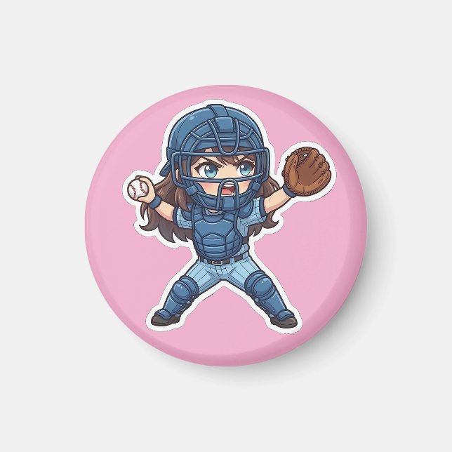 Imán Chibi Béisbol Edición 2026 - Lanzamiento del Recep (Frente)