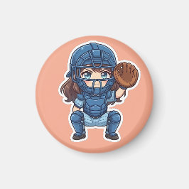 Imán Chibi Béisbol Edición 2026 - Sentadilla de Recepto