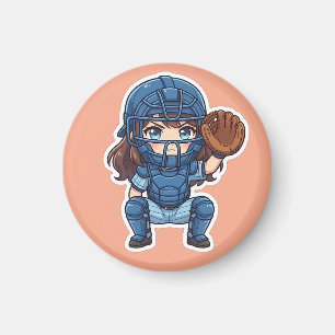 Imán Chibi Béisbol Edición 2026 - Sentadilla de Recepto
