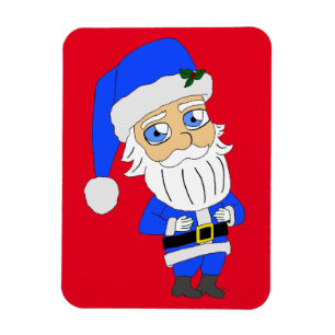 Imán Chibi Blue Suit Santa