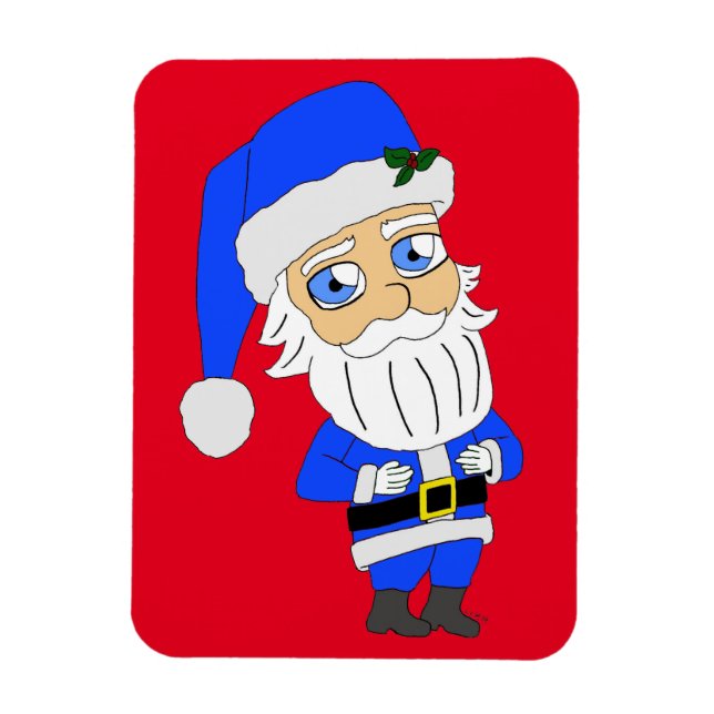 Imán Chibi Blue Suit Santa (Vertical)