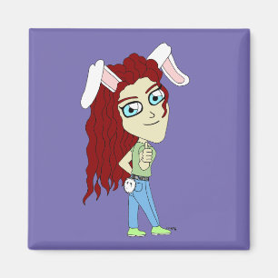 Imán Chibi Bunnygirl dando un pulgar hacia arriba