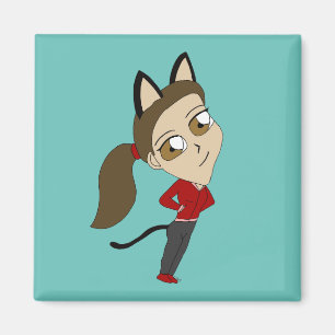 Imán chibi catgirl