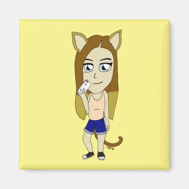 Imán Chibi Catgirl (Frente)