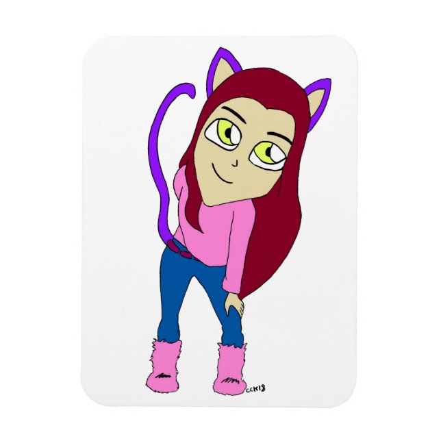 Imán chibi catgirl (Vertical)