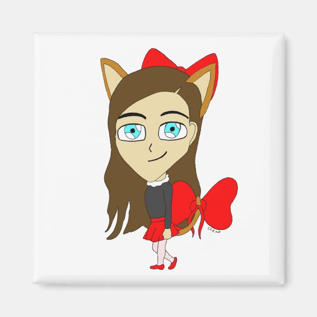 Imán chibi catgirl (Frente)