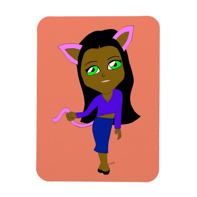Imán chibi catgirl (Vertical)