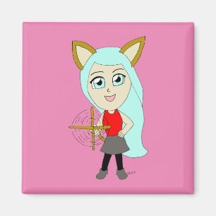 Imán chibi catgirl