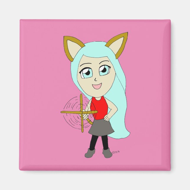 Imán chibi catgirl (Frente)