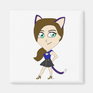 Imán chibi catgirl