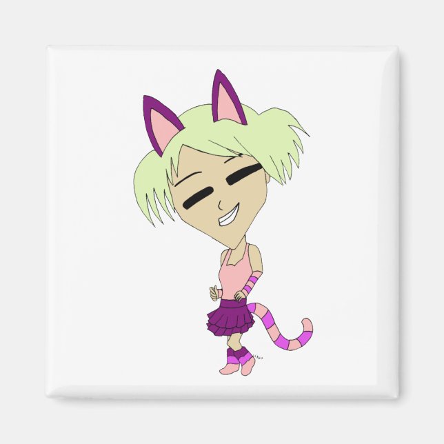 Imán chibi catgirl (Frente)