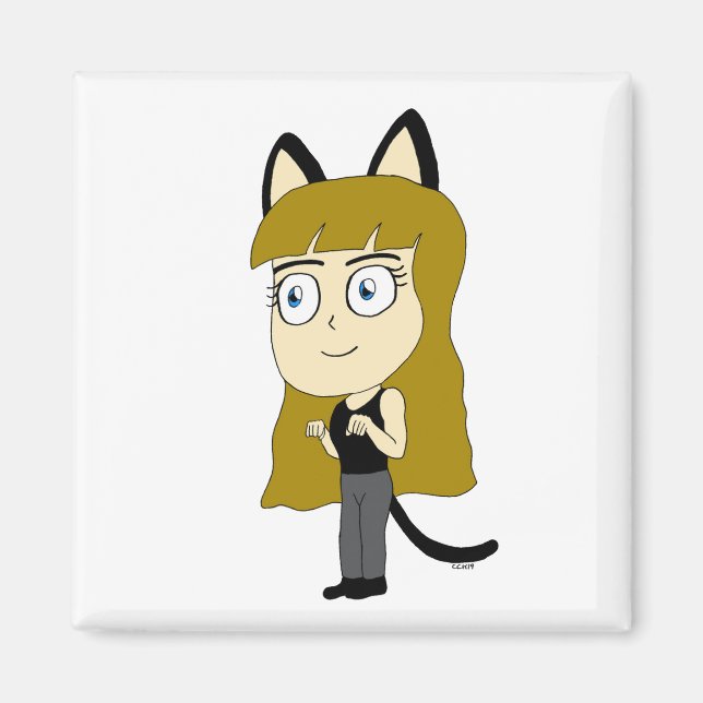 Imán chibi catgirl (Frente)