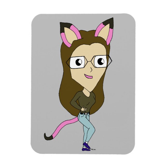 Imán chibi catgirl (Vertical)