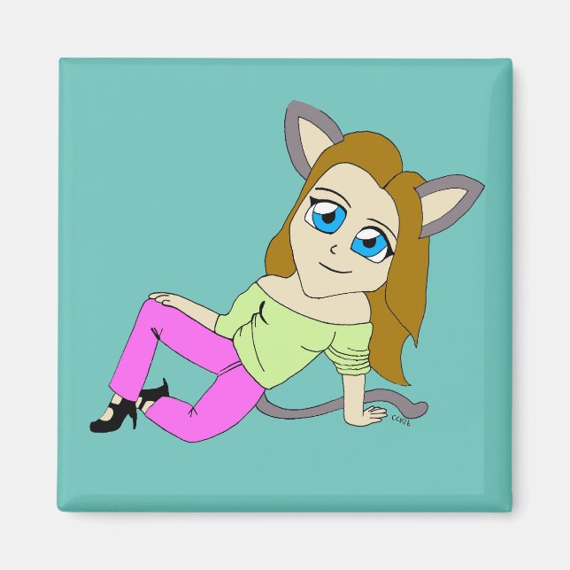Imán chibi catgirl (Frente)