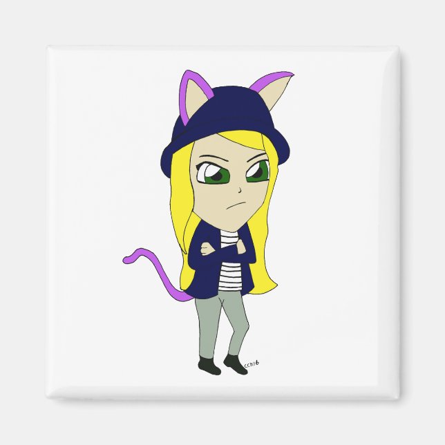 Imán chibi catgirl (Frente)